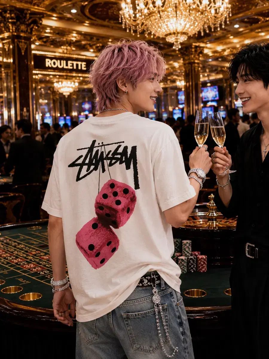 STUSSY ステューシー ファジー DICE ENTWURF グラフィック 半袖 Tシャツ