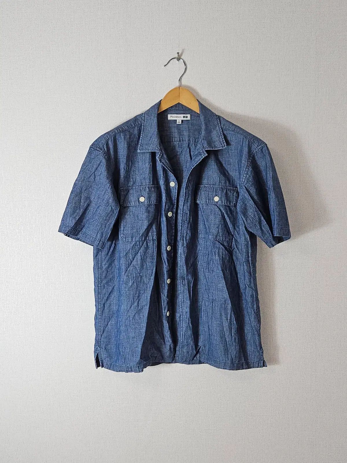 ユニクロ x JWアンダーソン リネン 半袖 シャツ デニム JWA (M)