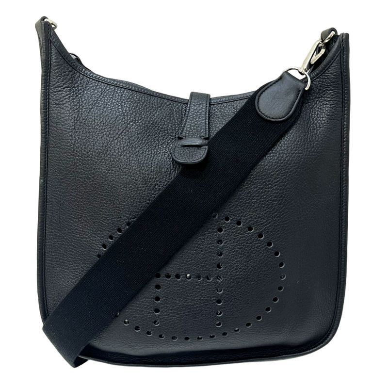 HERMES エルメス エヴリン3 GM ブラック×シルバー トリヨンクレマンス ショルダーバッグ レディース 【中古】 22605K240
