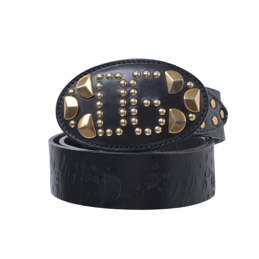 DOLCE&GABBANA DGロゴ スタッズ 型押し レザー ベルト - メルカリ