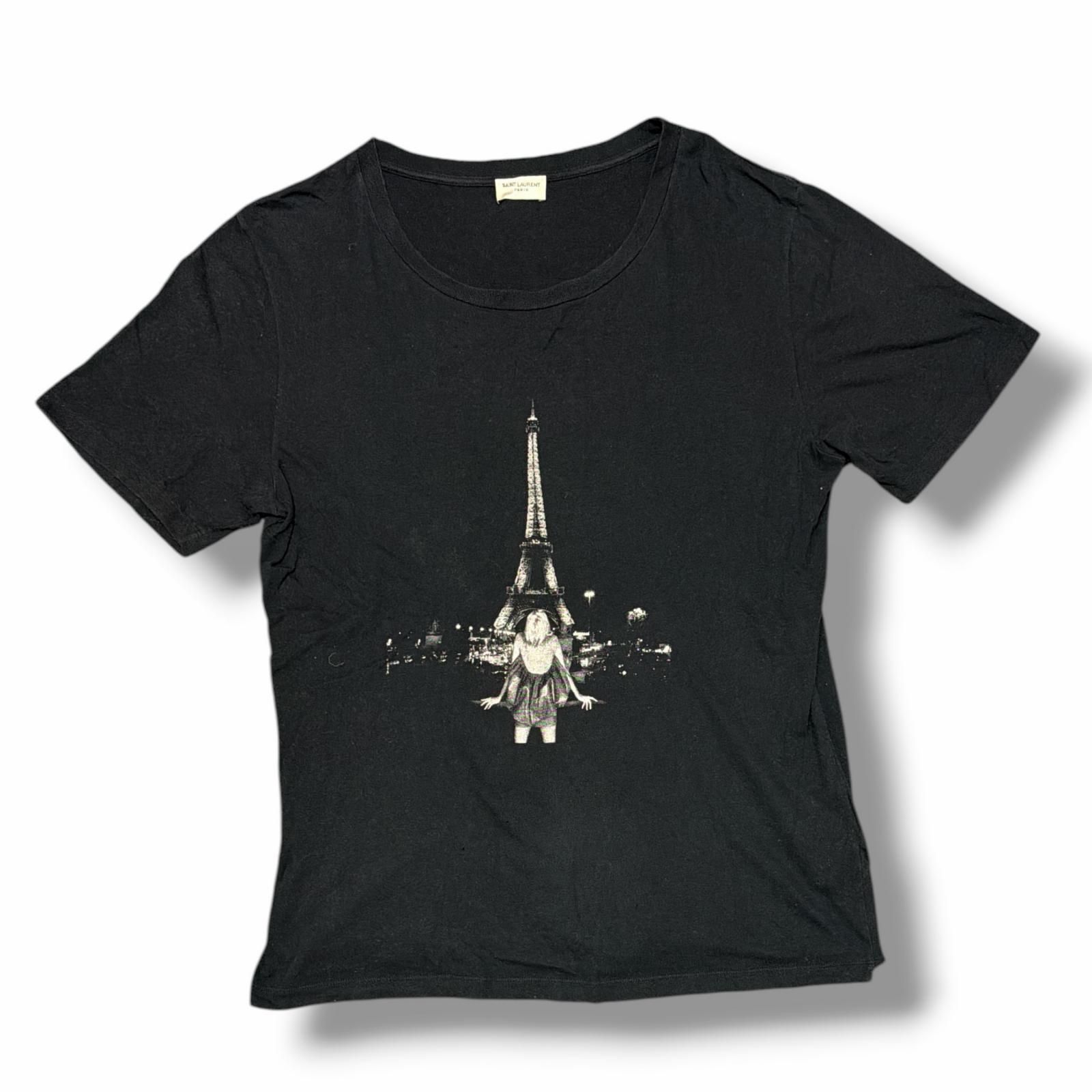 SAINT LAURENT エッフェル塔プリントTシャツ 半袖カットソー サン