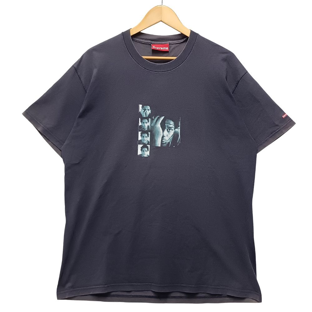 90s supreme×バスキア SUPREME シュプリーム 初期 1996 バスキア プリント Tシャツ ネイビー