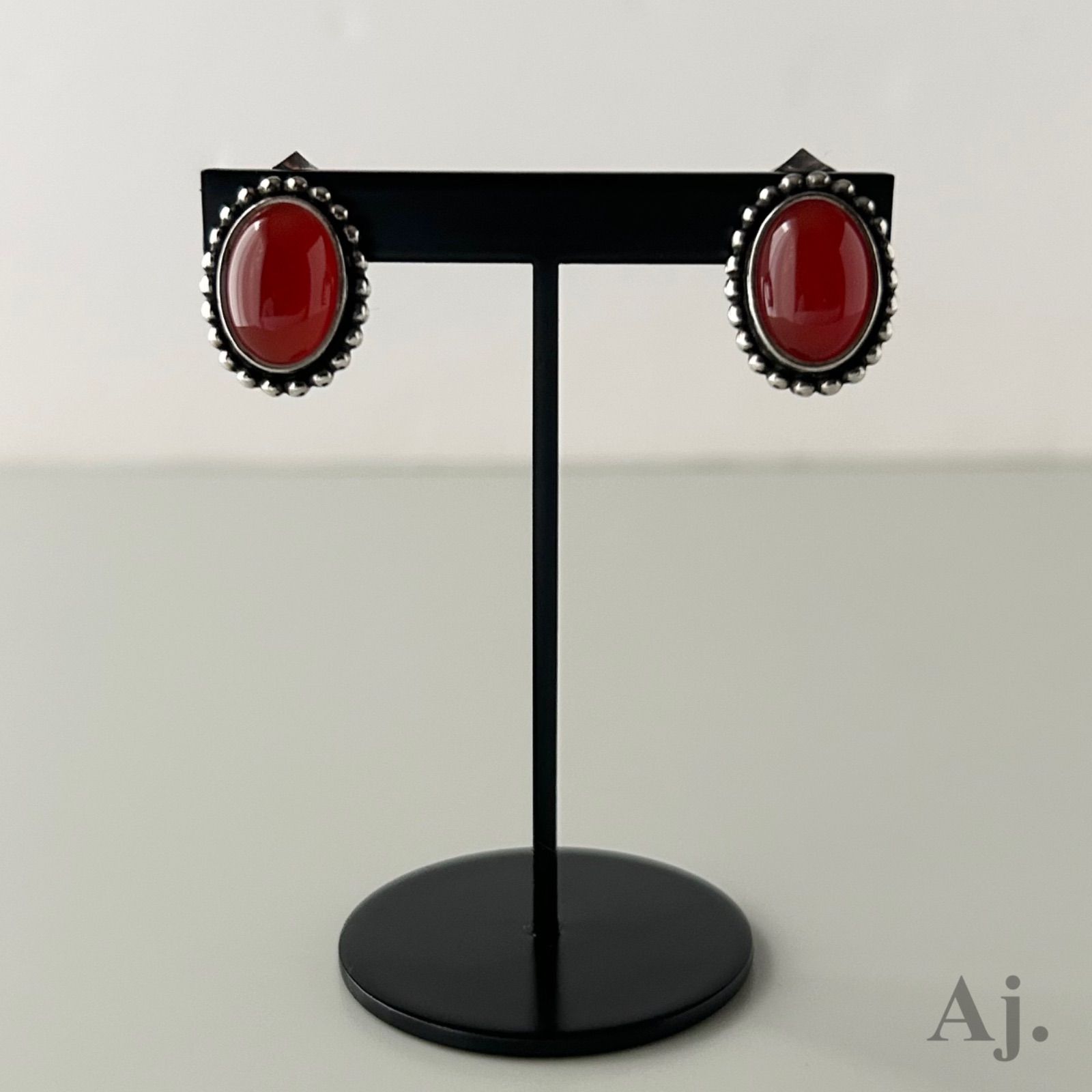 ジョージジェンセン イヤリング 復刻 59 カーネリアン AG925 Georg Jensen