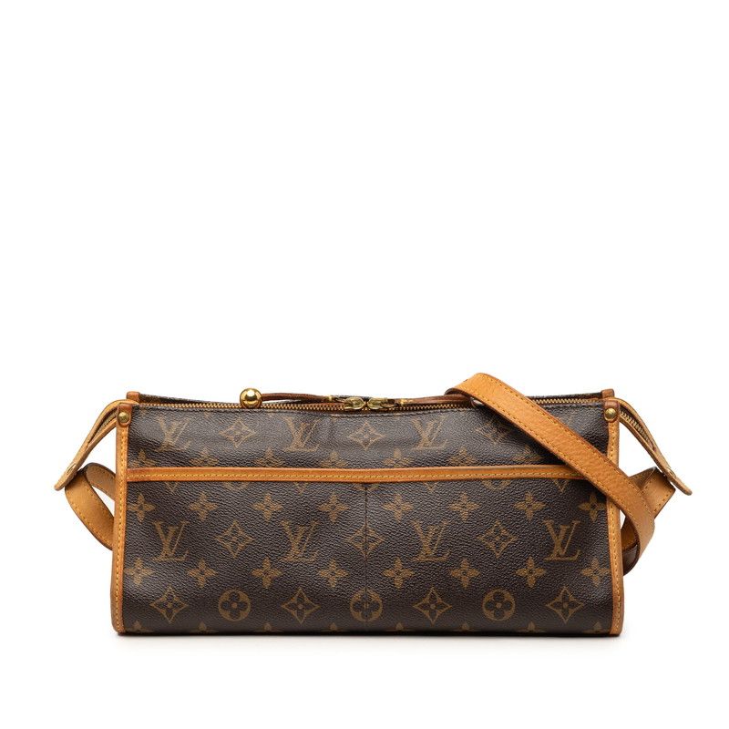 ルイ ヴィトン モノグラム ポパンクール ロン 斜め掛け ショルダーバッグ M40008 ブラウン PVC レザー レディース LOUIS VUITTON【1-0270038】
