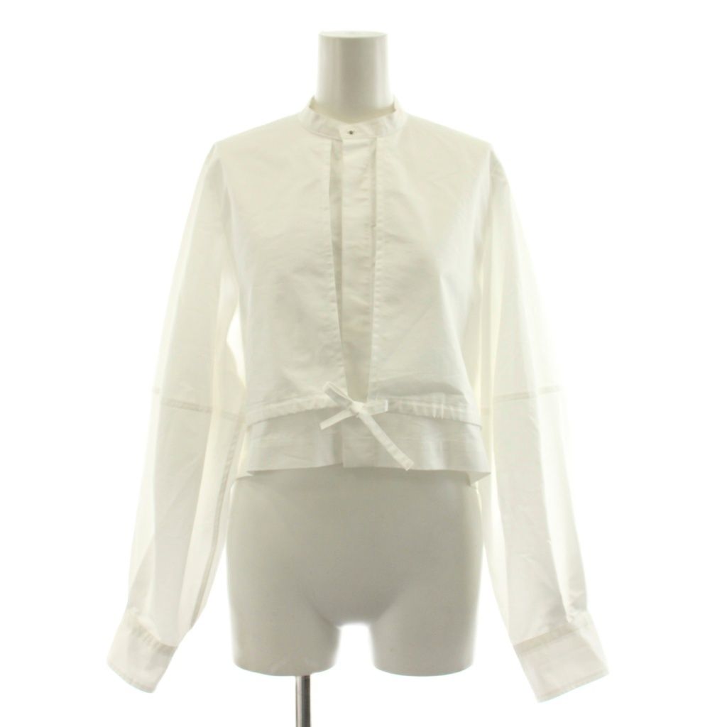 ハイク HYKE 25AW T/C BALLOON SLEEVE BLOUSE シャツ 長袖 バルーンスリーブ バンドカラー レイヤード 1 白 ホワイト 15249 /KU