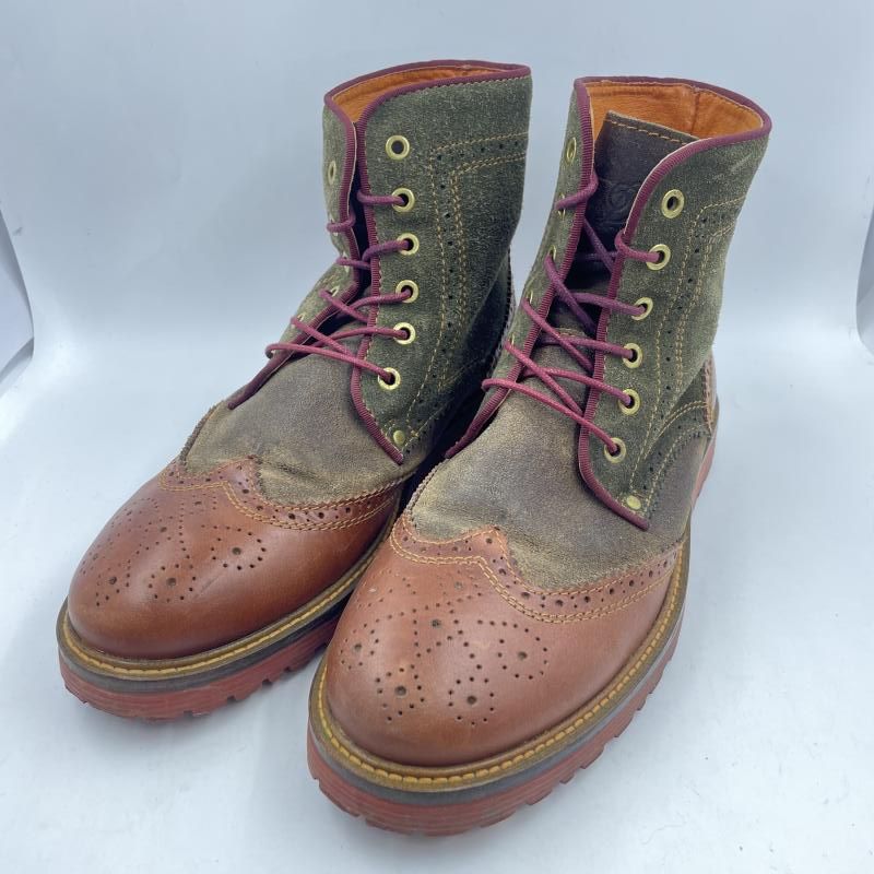 【中古】Danner メダリオンブーツ ブラウン×オリーブ 26.5cm D0021 ダナー[24]