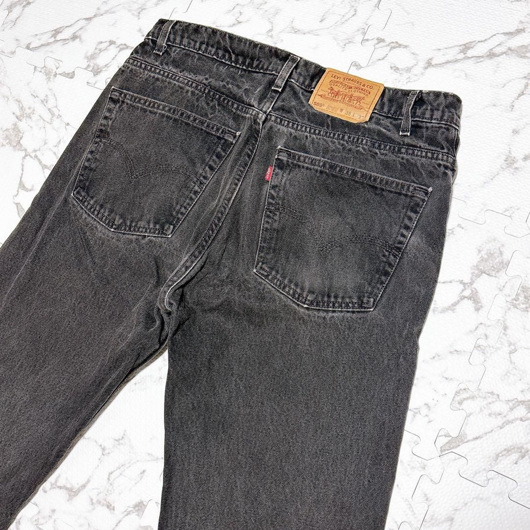 90s Levi's 赤505 USA製 サルファブラック デニム W38 L32 ボタン裏553