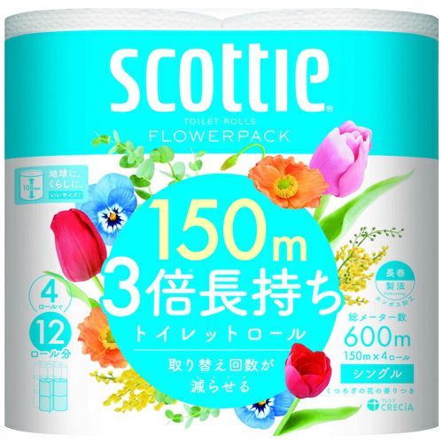 スコッティ フラワー3倍長持ち S 4R×12P【日本製紙クレシア】