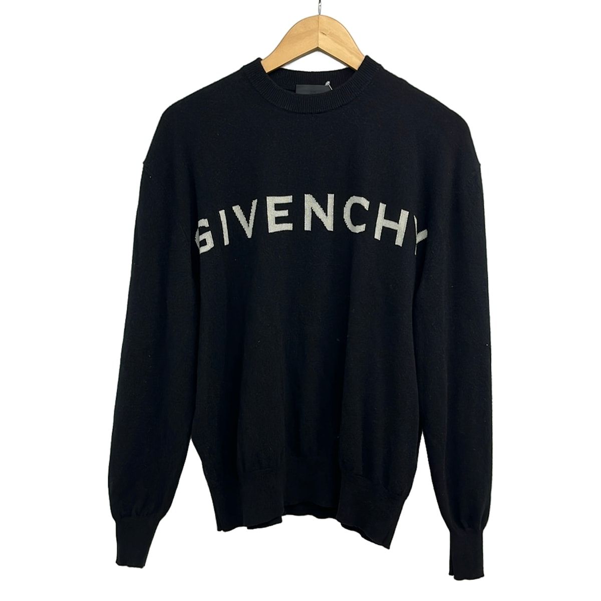 GIVENCHY(ジバンシー) 長袖セーター サイズXS メンズ美品 - 黒×白 クルーネック/カシミヤ