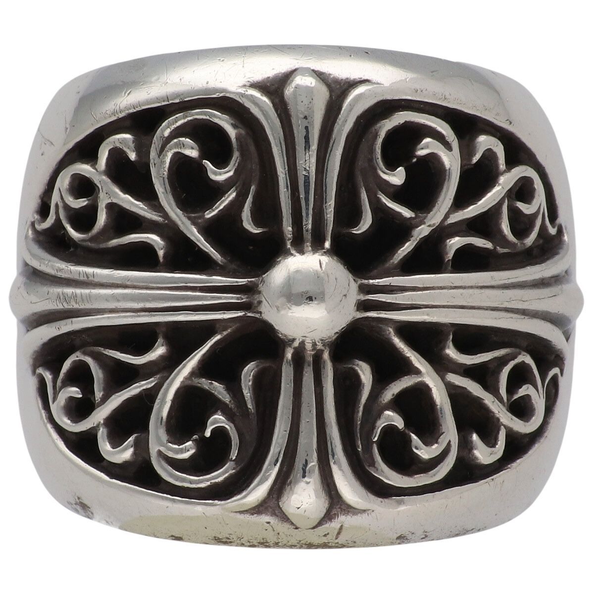 【中古】 CHROME HEARTS クロムハーツ クラシックオーバルクロスリング 指輪 SV925 シルバー アクセサリー 24号 メンズ 26013934 AO