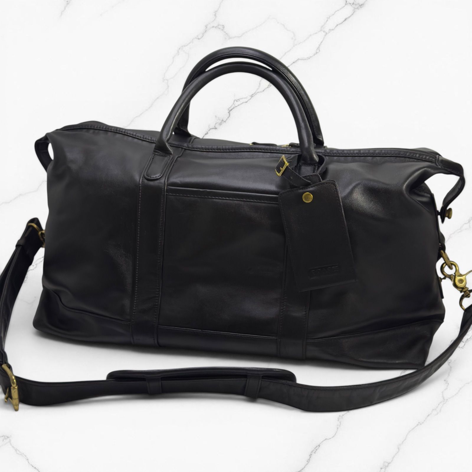 COACH コーチ オールドコーチ ボストンバッグ ショルダーバッグ 2way グラブタンレザー ドイツホック USA製 90s ブラック 黒 3340-304 25,200円