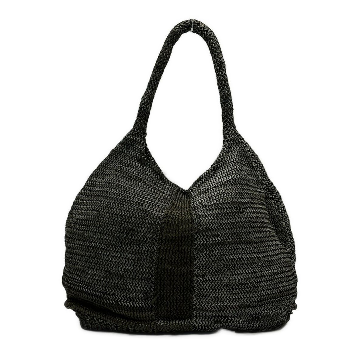 CHRISTIAN PEAU(クリスチャンポー) ショルダーバッグ - ダークグレー×グレーベージュ×マルチ 編み込み レザー 10,650円