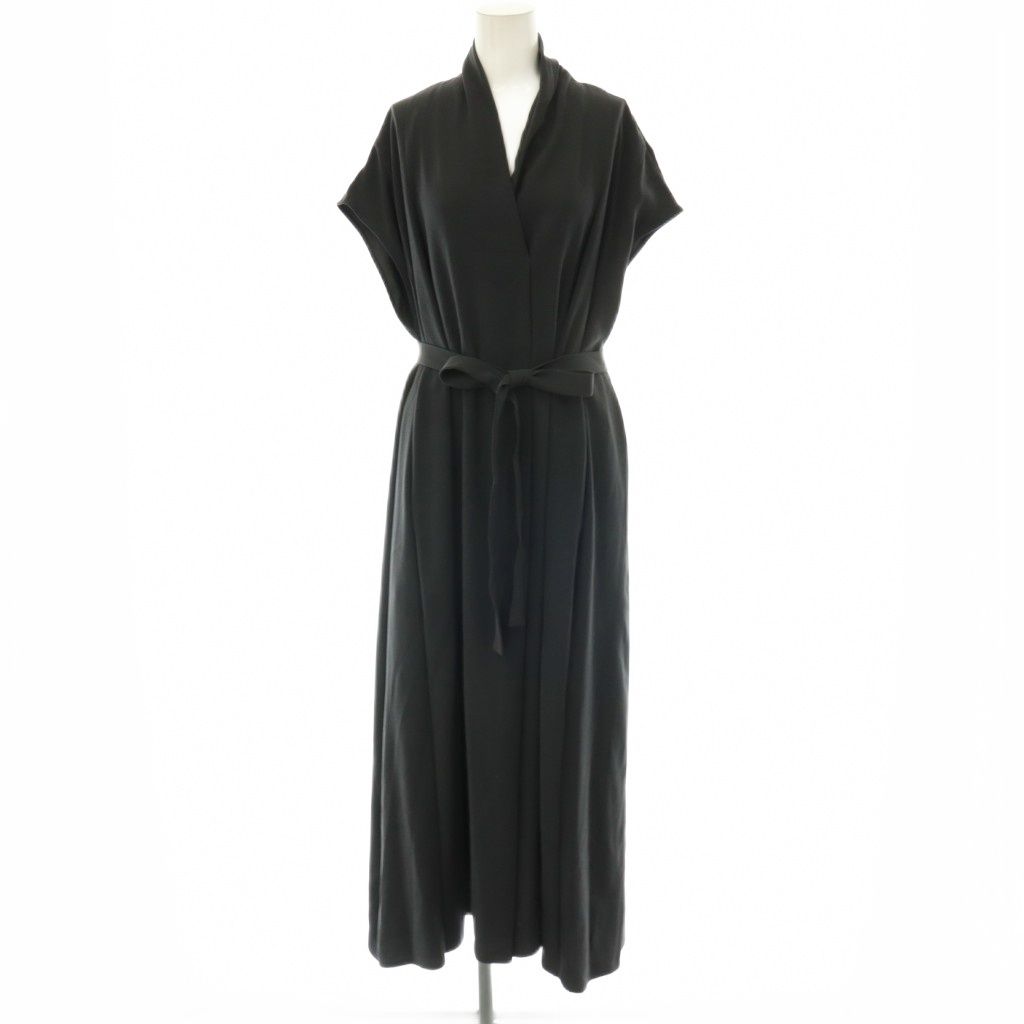 エディットアンドコー edit&co. 24AW Back Satin Tent Dress ワンピース ロング フレンチスリーブ チャコールグレー /DO ■OS ■SH