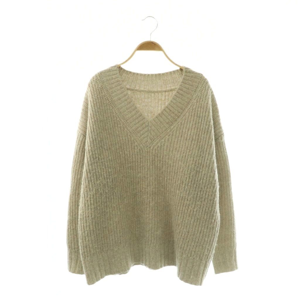 グレースコンチネンタル GRACE CONTINENTAL 25SS ラメ畦ニット セーター ウール混 36 グレージュ 01251 43102-00 /MI ■OS