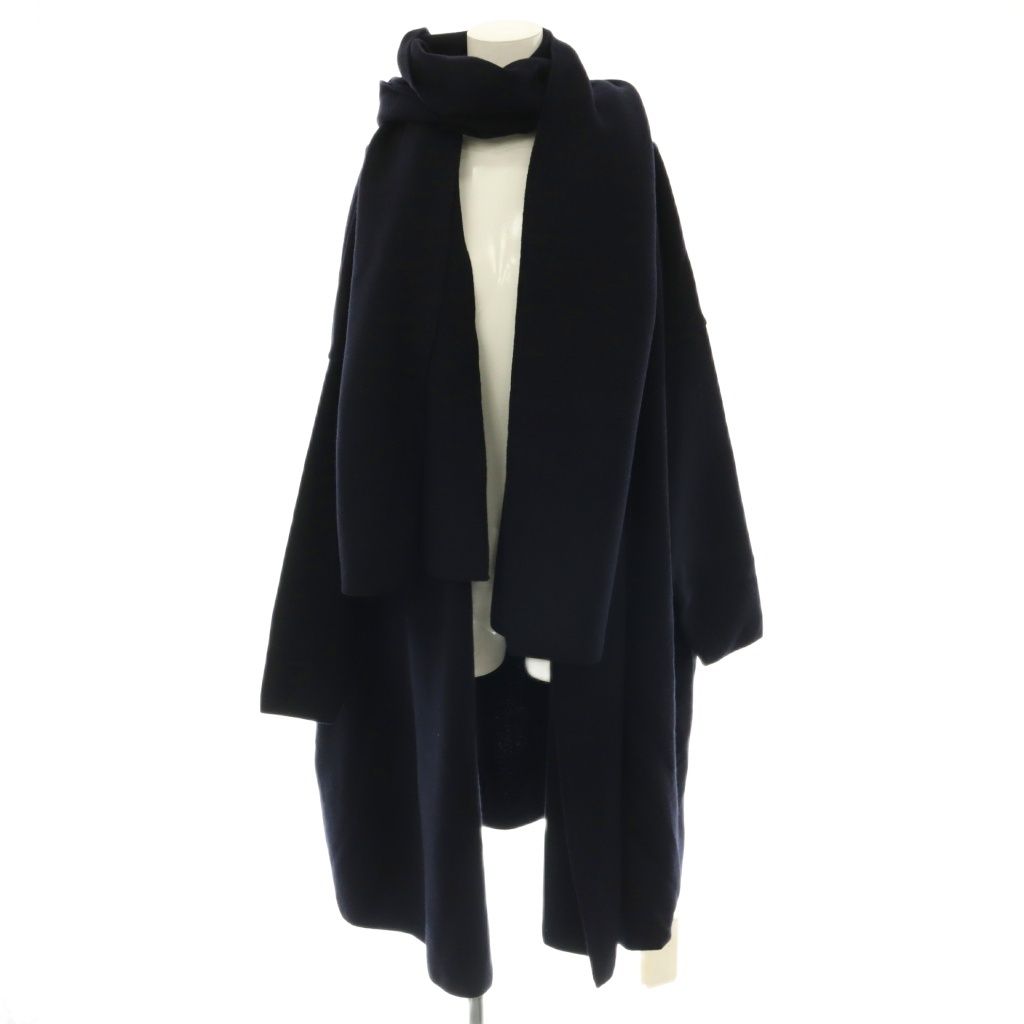 ミューズ ドゥーズィエム クラス MUSE de Deuxieme Classe SMOOTH KNIT GOWN MIDI コート アウター ウール ネイビー /CX ■OS