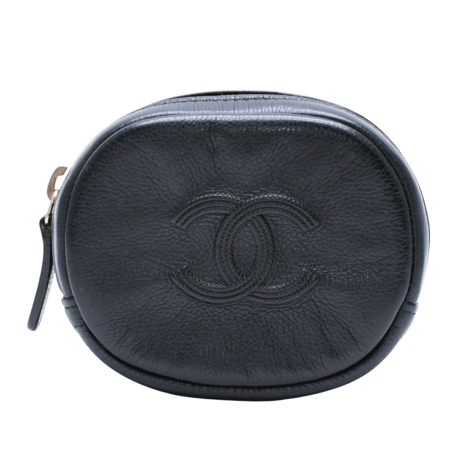 新品未使用 CHANEL シャネル コインケース 小銭入れ 26番台 ココマーク ラウンド レザー ブラック ゴールド金具 中古 4a000833 60,500円