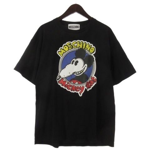 モスキーノ MOSCHINO Tシャツ カットソー 半袖 ブラック M