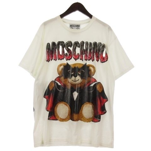 モスキーノ MOSCHINO ベアプリント Tシャツ カットソー 半袖 ホワイト S
