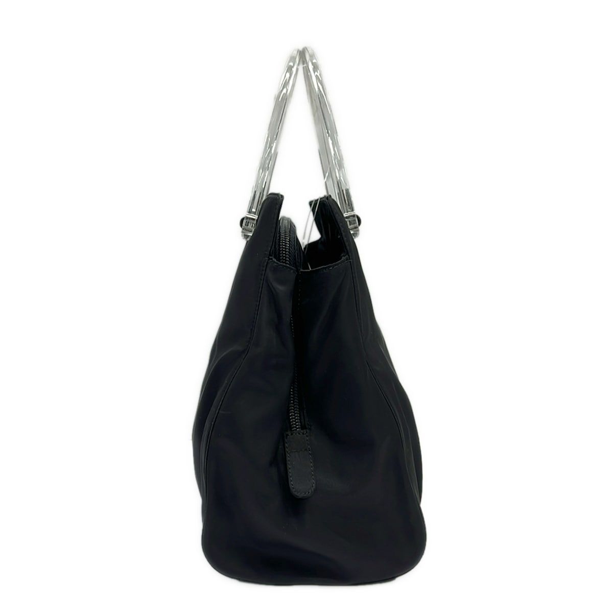 PRADA(プラダ) トートバッグ - 黒×クリア プラスチックハンドル - メルカリ