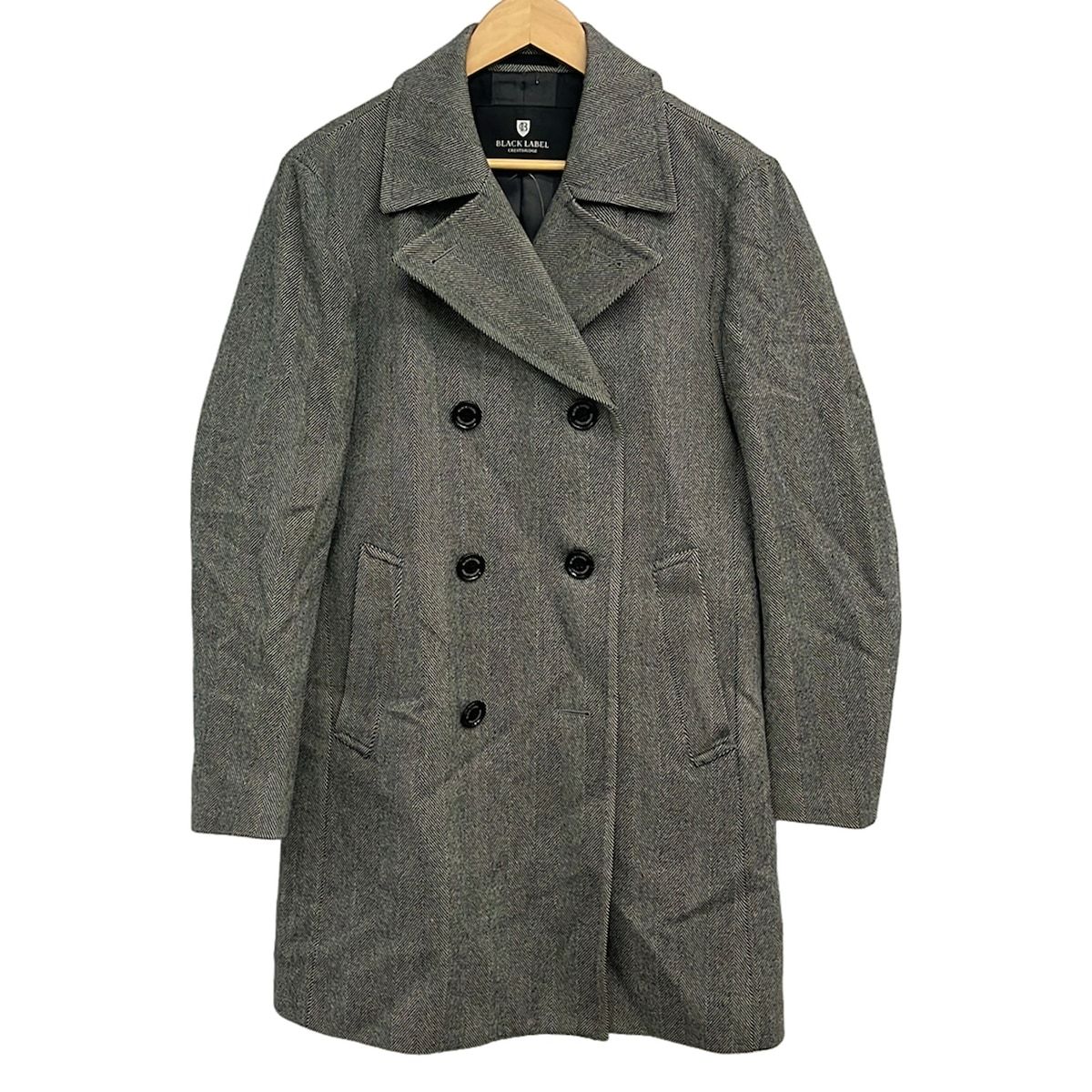 BLACK LABEL CRESTBRIDGE(ブラックレーベルクレストブリッジ) コート サイズM メンズ美品 - 黒×白 長袖/秋/冬