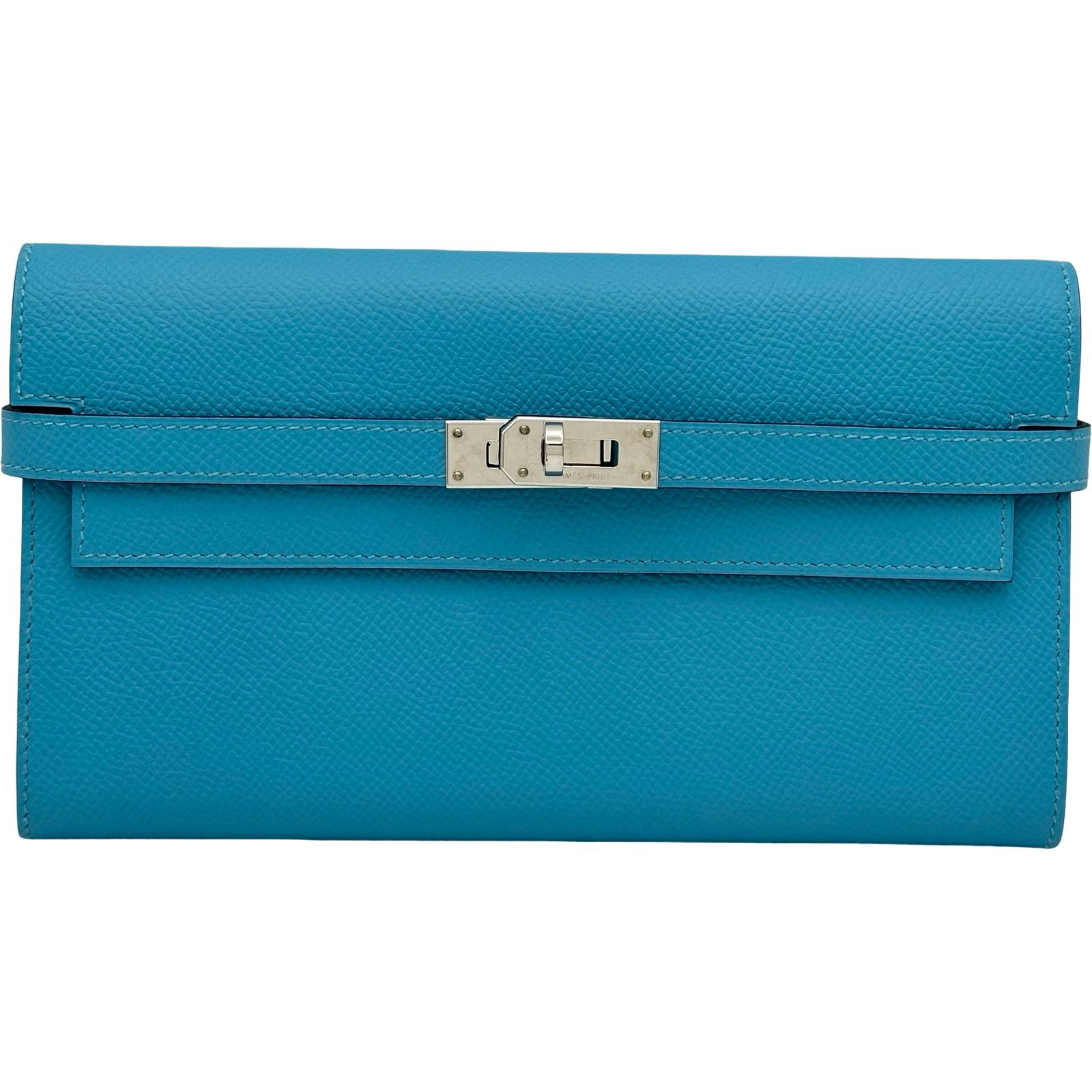 エルメス HERMES ケリーウォレット ロング ヴェルソ D刻 ブルーノール/ルージュクー シルバー金具 エプソン レディース 長財布