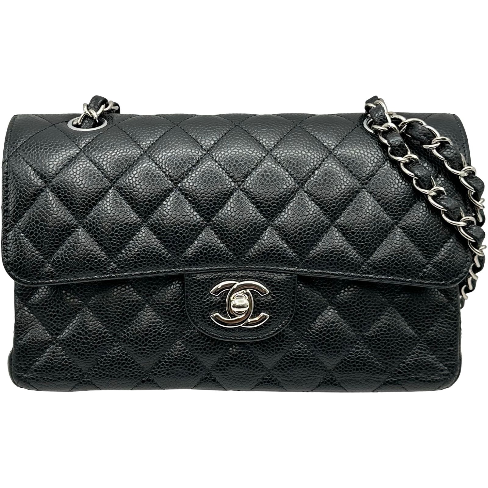 シャネル CHANEL マトラッセ23 A01113 30番台 ブラック シルバー金具 キャビアスキン レディース ショルダーバッグ