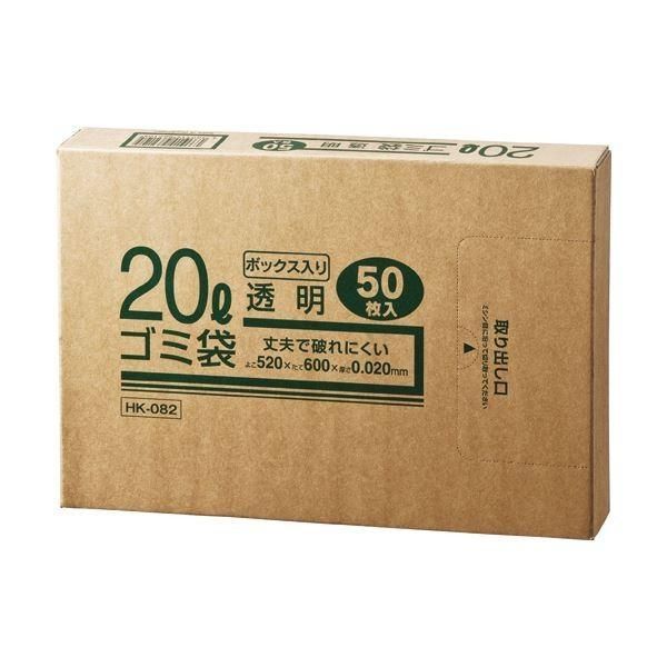 (まとめ) クラフトマン 業務用透明 メタロセン配合厚手ゴミ袋 20L BOXタイプ HK-82 1箱(50枚) 〔×30セット〕