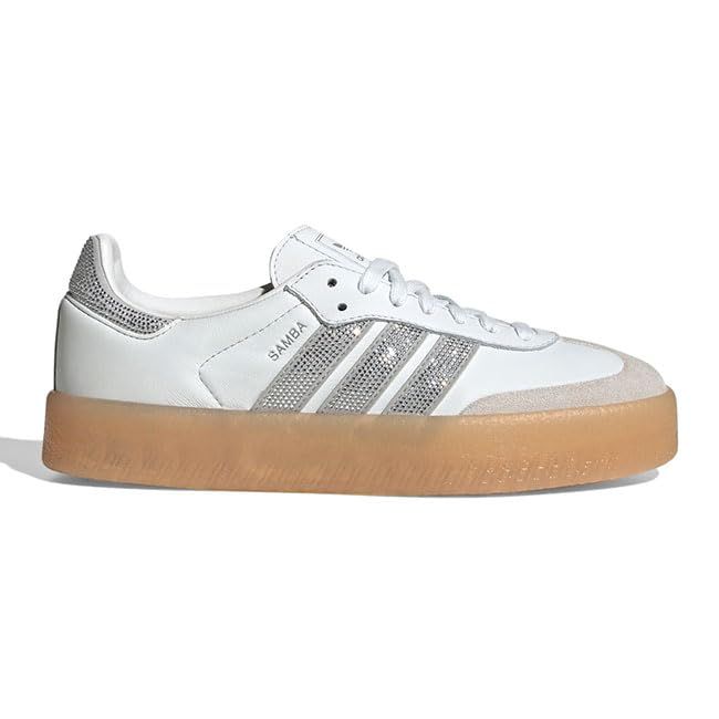 新品 adidas originals アディダスオリジナルス SAMBAE W サンベイ ラインストーン IH4046 白 サンバ 厚底 スニーカー シューズ レディース【23.5cm-White(IH4046)】
