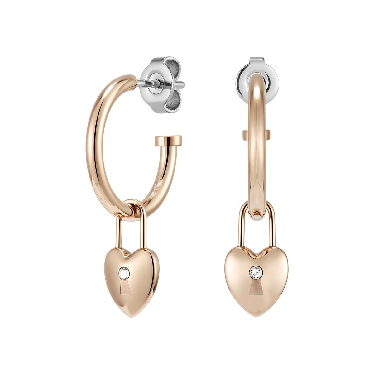 新品 正規代理店 [OLIVIA BURTON] オリビアバートン ピアス イヤリング レディース クラシック ロックハート ローズゴールド フープ ピアス 24100269