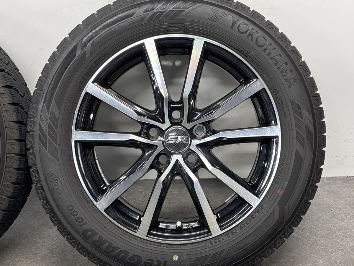 【YOKOHAMA ice GUARD iG60 215/60R17】スタッドレス【トヨタ 50系エスティマ 純正ホイール 17インチ 7J5HPCD114.3+50】バリ溝 (VTG215) クレジットカード QR決済可能 美品 バリ溝】ストレンジャー 17in 7J +50 PCD114.3 ヨコハマ アイス