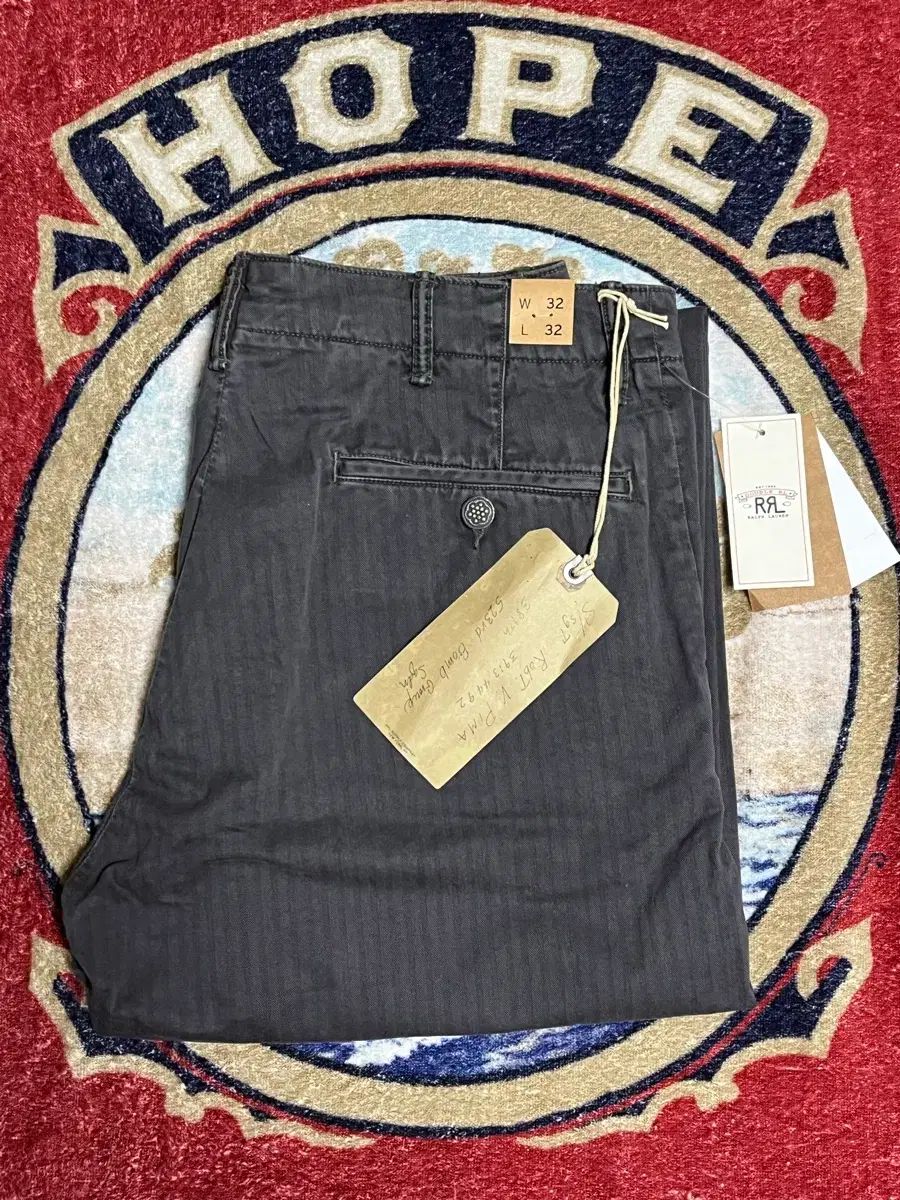 RRL(ダブルアールエル) ヘリンボーン フィールド ブラック パンツ