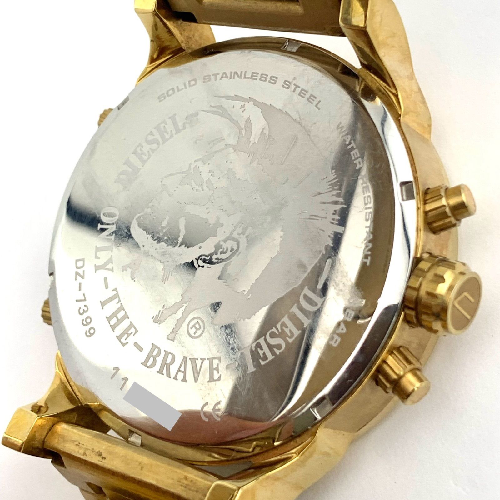 999GOLD BAR 時計　ジャンク品　セール中 ジャンク】DIESEL DZ-7399 ゴールド 腕時計 本体 - メルカリ