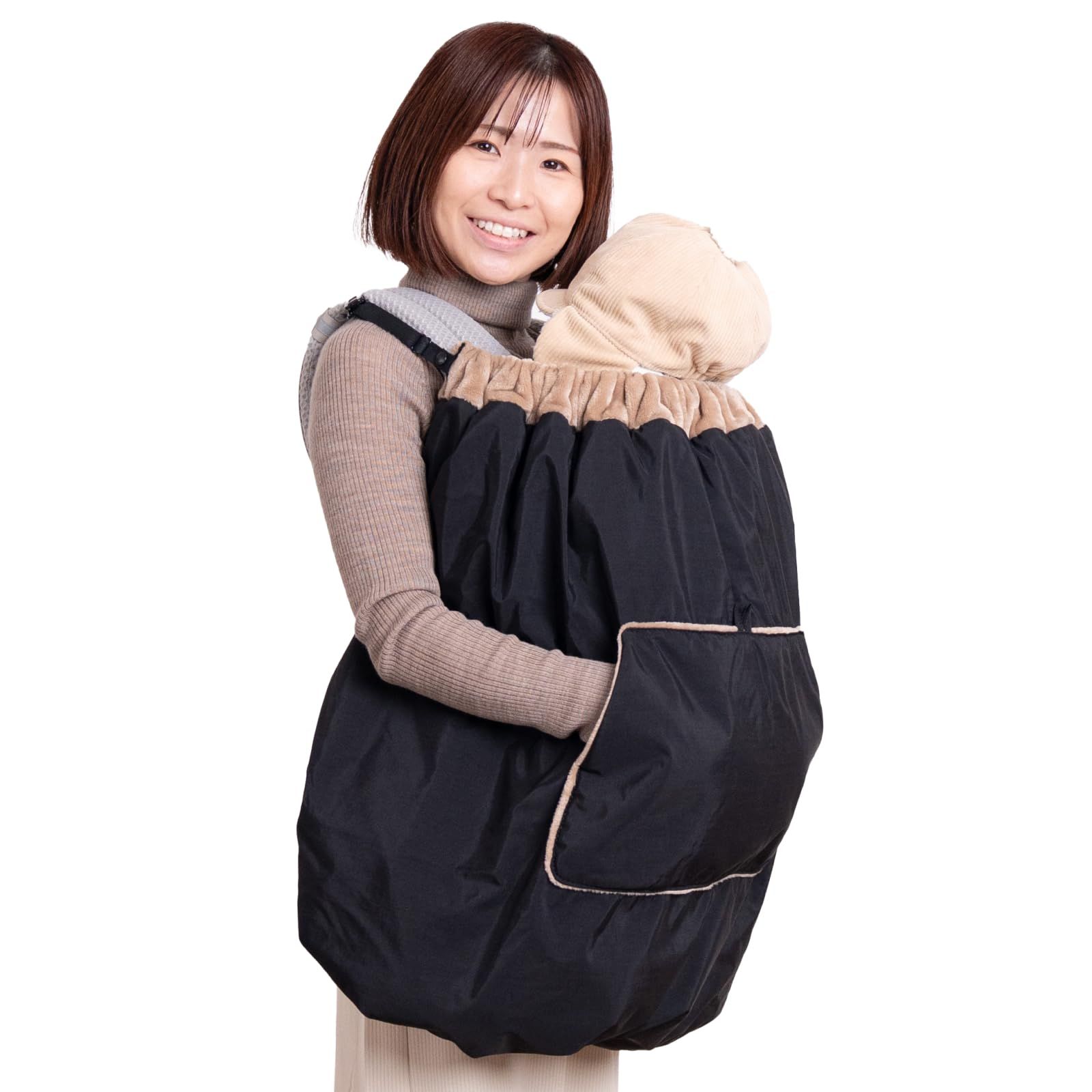 防寒 ブランケット 防寒ケープ 【4WAYで変化する工夫たくさん】 抱っこ紐 ベビーカー 子ども乗せ 自転車 ベビー 赤ちゃん ケープ 撥水 防風 フランネル素材 ステップケット (ブラック)pms 774e3fa1