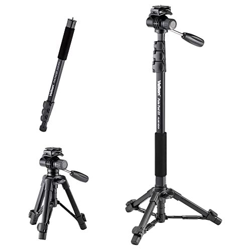 ベルボン Velbon スタンド型一脚 ポールポッド EX フリュードヘッド AZ 4段 レバーロック 脚径23mm フリュード雲台 ビデオ雲台 クイックシュー対応 アルミ脚 卓上三脚へ組み換え可能 Pole Pod AMZPPODEX-FLHDp
