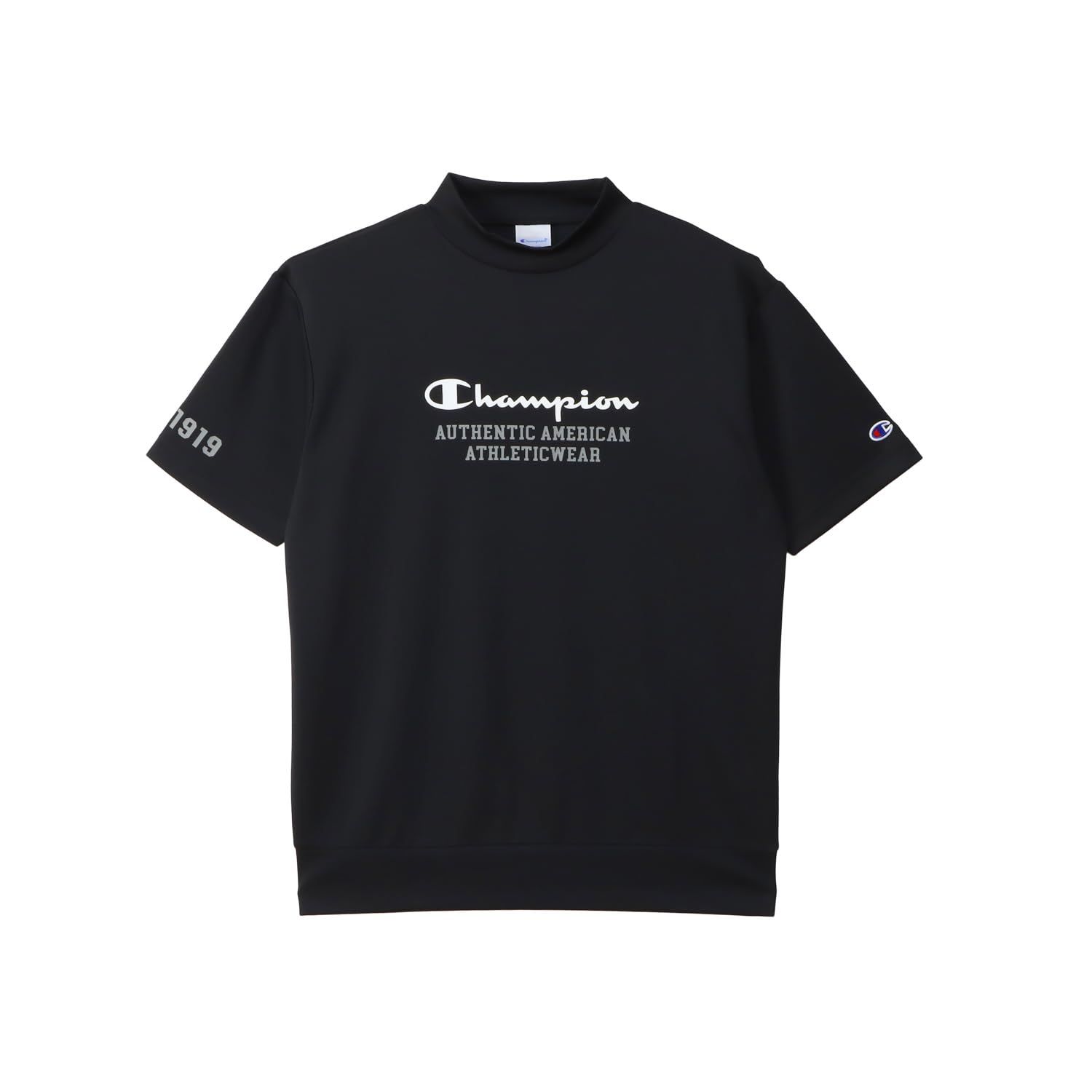 新品 半袖Tシャツ 半袖 速乾 UVカット 高通気 遮熱 ラバープリント SHORT SLEEVE MOCK NECK SHIRT C3-BG310-090-S
