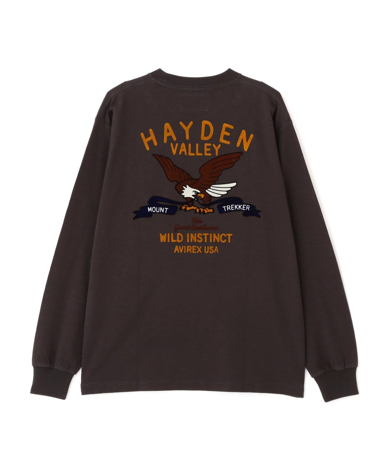 新品 [アヴィレックス] H.V. EAGLE SLUB L/S T-SHIRT ヘイデン・バレー スラブ 長袖 Tシャツ メンズ XL 010 ブラック 783-5230034