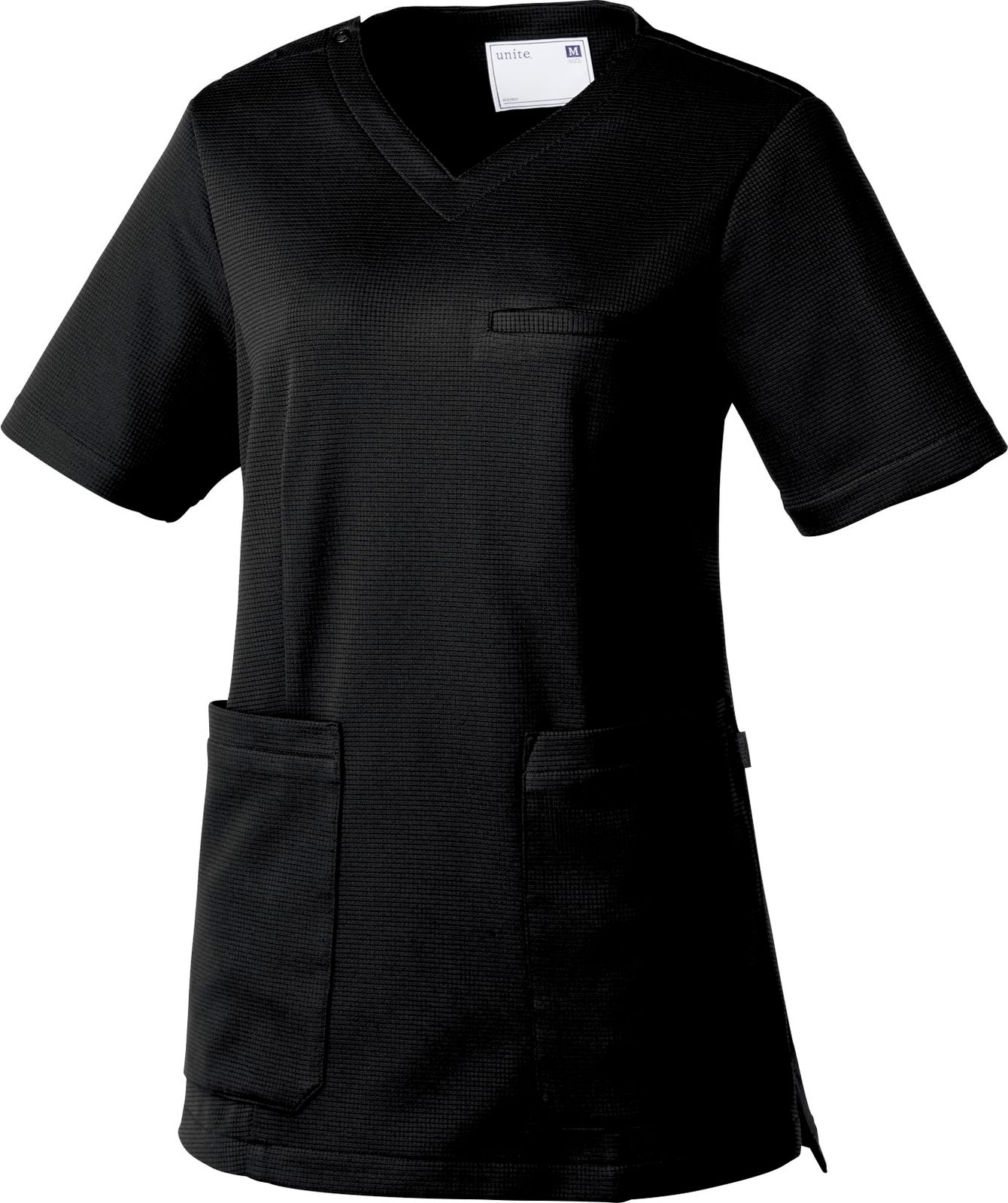 新品 [ユナイト] 医療 スクラブ 女性 ニット 抗菌 ストレッチ S~3L 全5色 メディカル 介護 看護師 制服 UN0074 C-10 ブラック L