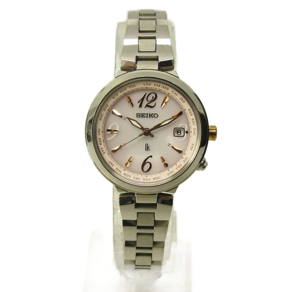 Seiko SEIKO Lukia Watch Watch Radio Wave Solar Metal Band Silver Color 1B25-OLAO 0310