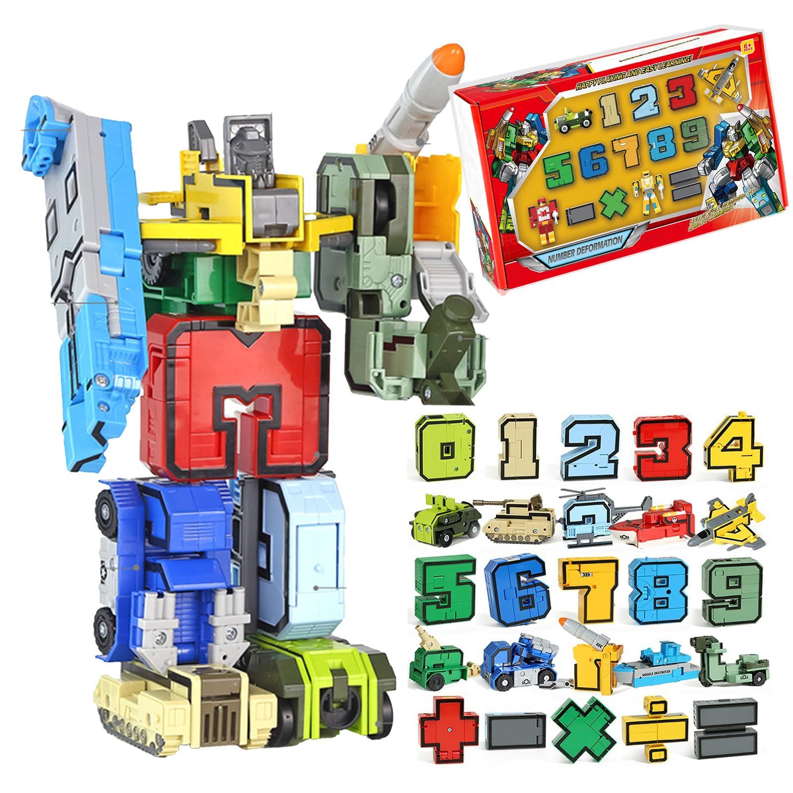 Hyack 変形ロボット おもちゃ 男の子 ギフト 子供 玩具 合体 変形ロボ 数字 分解 知育 [並行輸入品]