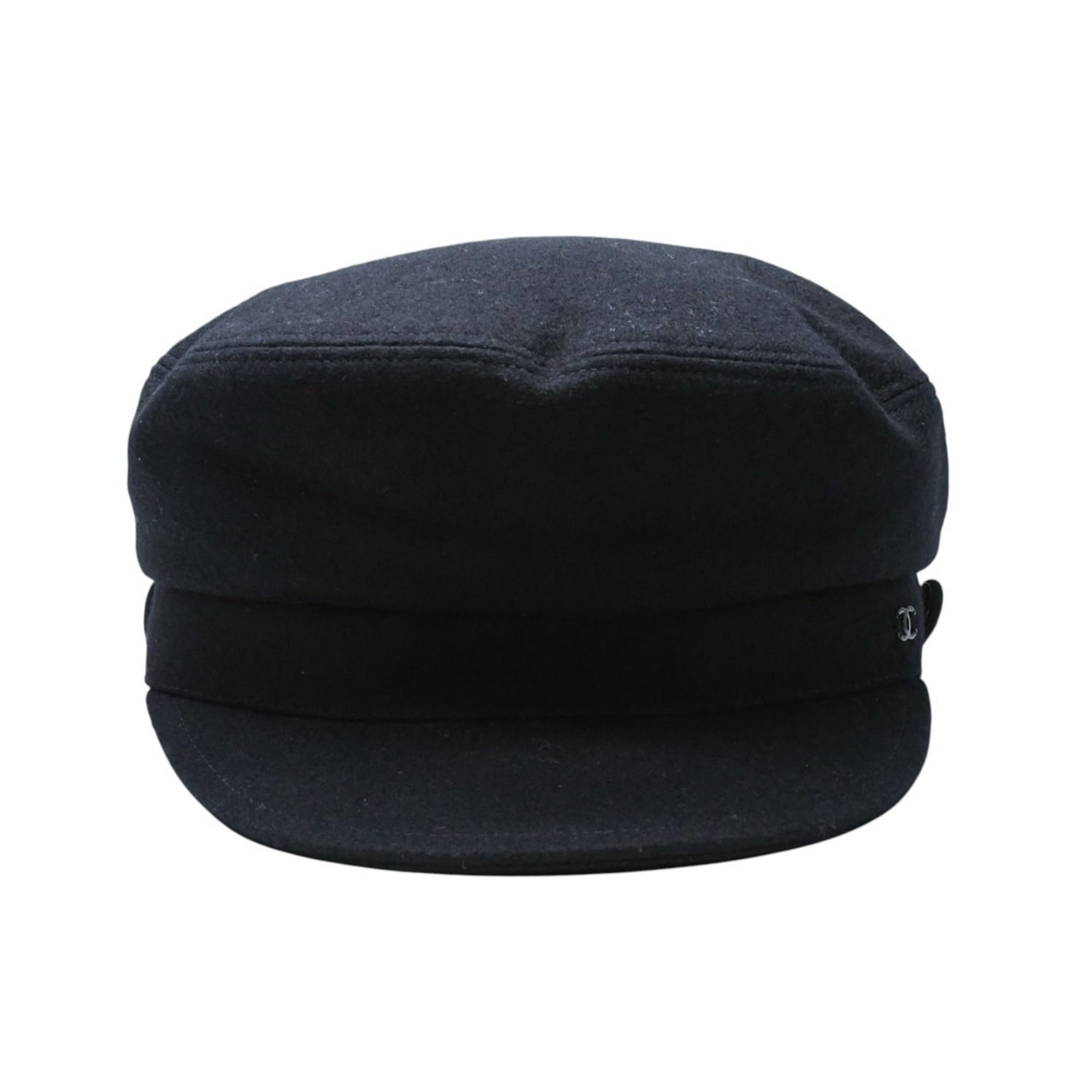 極美品 CHANEL シャネル Black ブラック Hat ハット ココマーク LAINE WOOL ウール サイズM 中古 4a002711