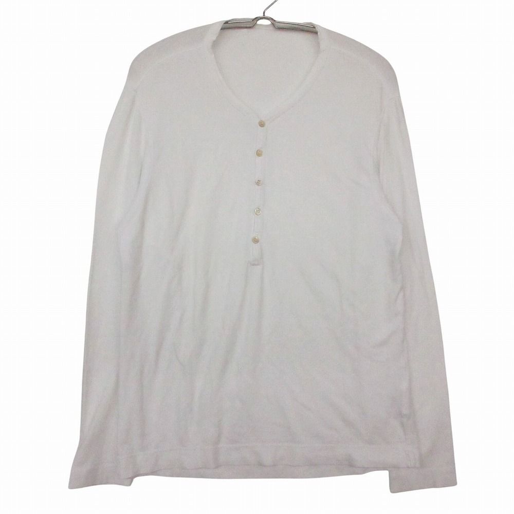 CIRCOLO チルコロ1901 長袖Ｔシャツ ヘンリーネック コットン トップス ホワイト メンズ 【中古】