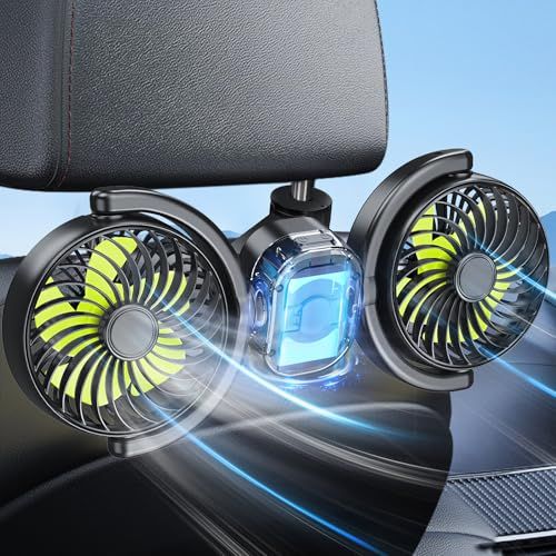 Trustnice 車 扇風機 後部座席 車載扇風機 充電式 360度回転 車用ファン 車内 電動ファン ヘッドレストファン 3段階風量調整 強風量 静音 USB 車せんぷうき 長時間稼働 暑さ対策 夏 車 ファン 車中泊対策 取付簡単mi e5708a1d