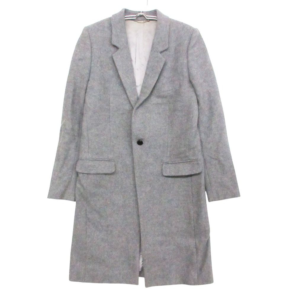 JOHN LAWRENCE SULLIVAN ジョンローレンスサリバン チェスターコート ウールカシミヤ タイト ロング ジャケット アウター グレー 8 メンズ レディース 【中古】