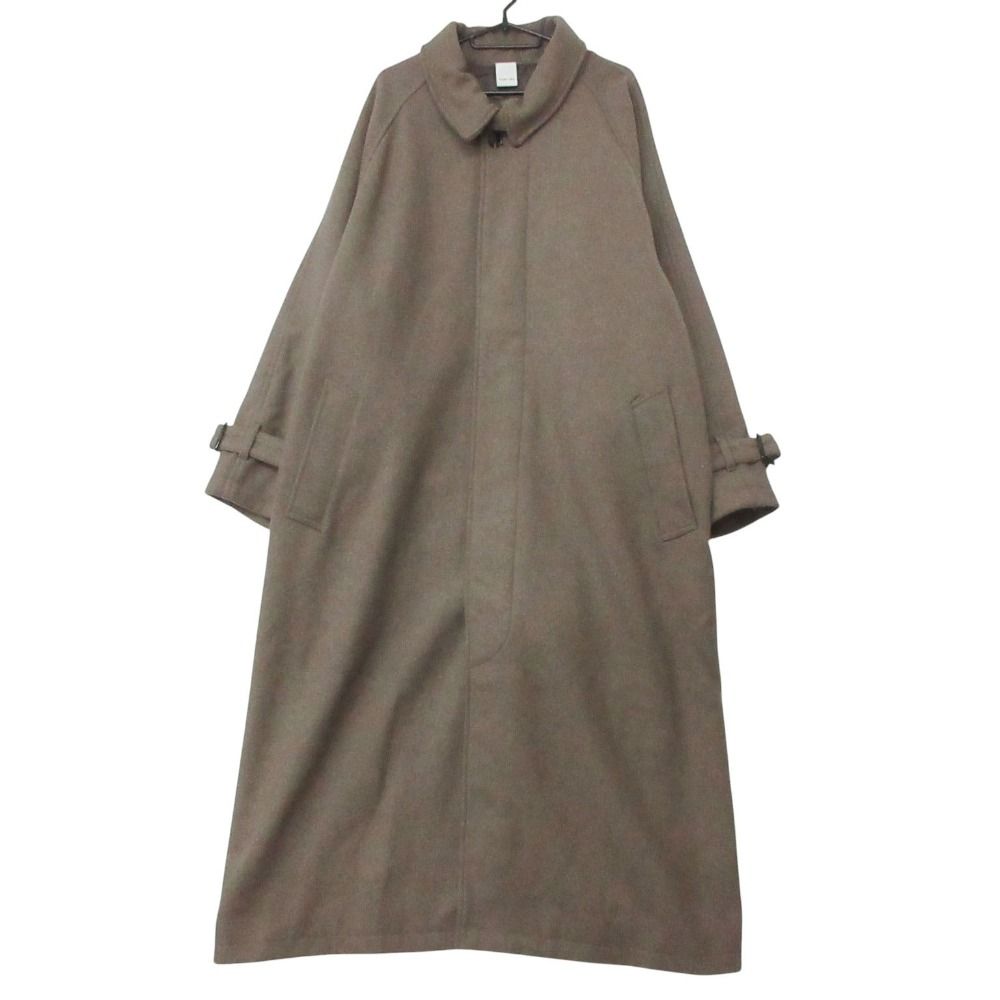 CASPER JOHN キャスパージョン ステンカラーコート Wool melton bal collar coat ウールメルトンバルカラーコート アウター ロング ブラウン L【L】 メンズ 【中古】