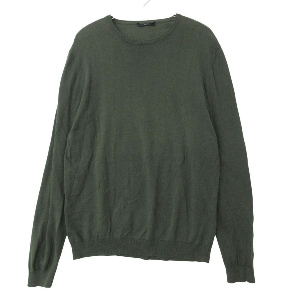 ROBERTO COLLINA ロベルトコリーナ ニット トップス セーター 長袖 コットン プルオーバー グリーン 48【L】 メンズ 【中古】