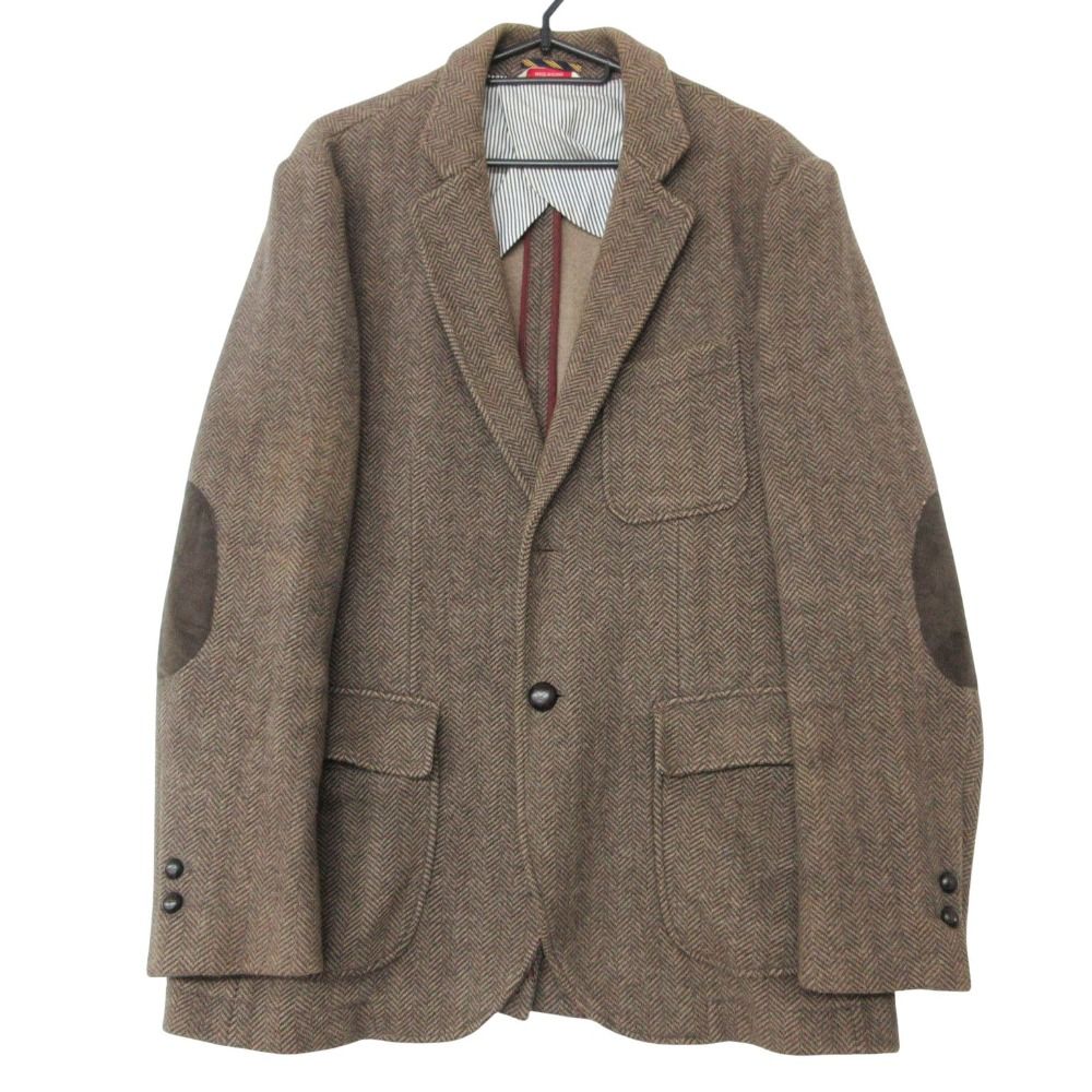 Brooks Brothers ブルックスブラザーズ テーラードジャケット アウター コットン ヘリンボーン柄 エルボーパッチ 2B ブラウン M【M】 メンズ 【中古】