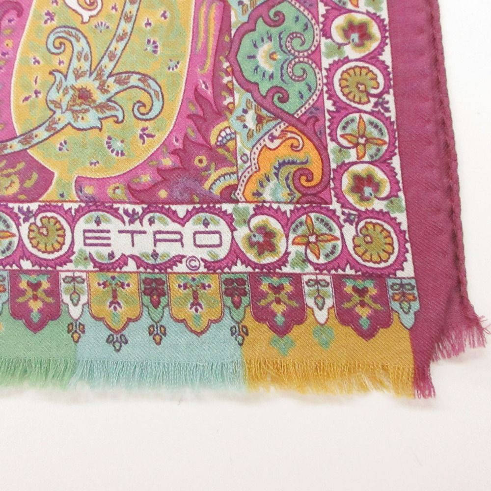 ETRO エトロ ストール マフラー ウール シルク ペイズリー柄