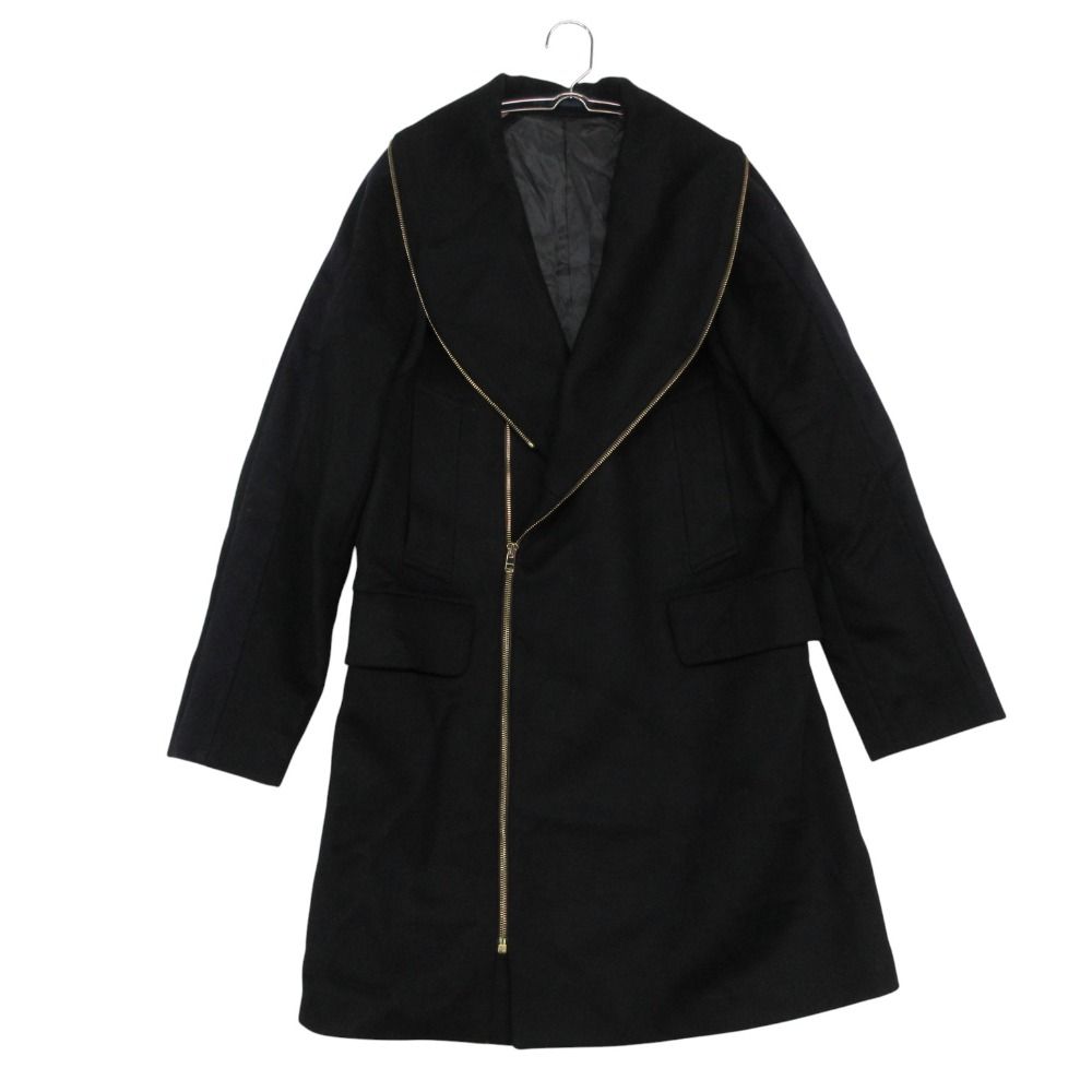 レディース 未使用□PS Paul Smith □ショールカラーロングコート□黒□40