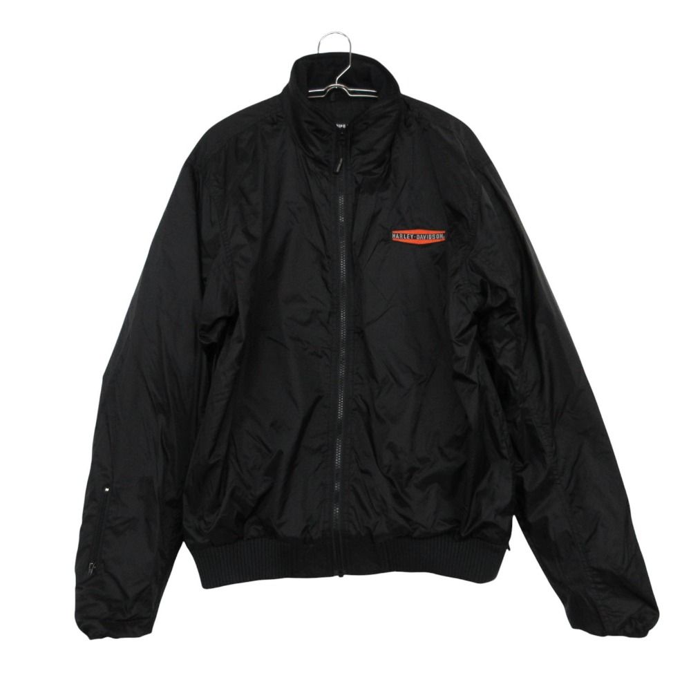 HARLEY DAVIDSON ハーレーダビッドソン ロゴ入り ナイロンジャケット アウター ブルゾン 長袖 ジップアップ ブラック M【M】 メンズ 【中古】