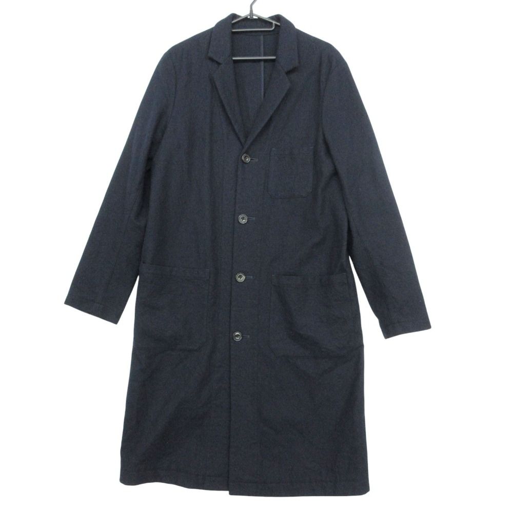 美品 UNITED ARROWS ユナイテッドアローズ チェスターコート ウール ロング アウター ネイビー S メンズ 【中古】